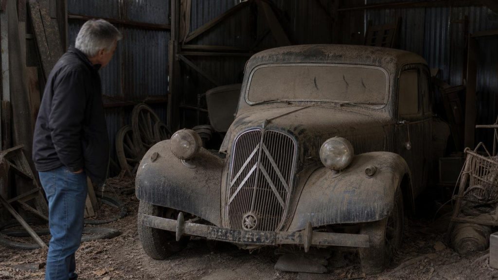 Il achète un vieux hangar agricole et découvre à lʼintérieur une Citroën Traction oubliée depuis 1971