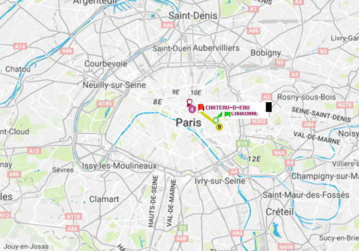 plan itinéraire ratp de Charonne à Château d