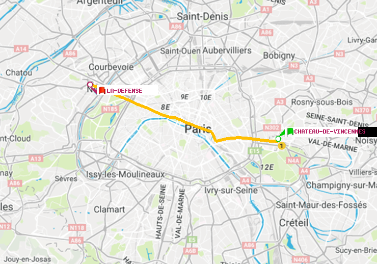 M tro Paris itin raire de Ch teau de Vincennes La D fense