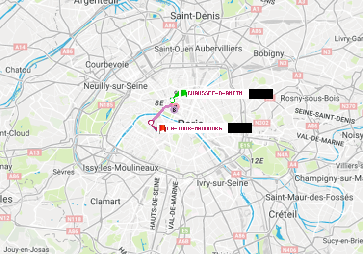 plan itinéraire ratp de Chaussée d