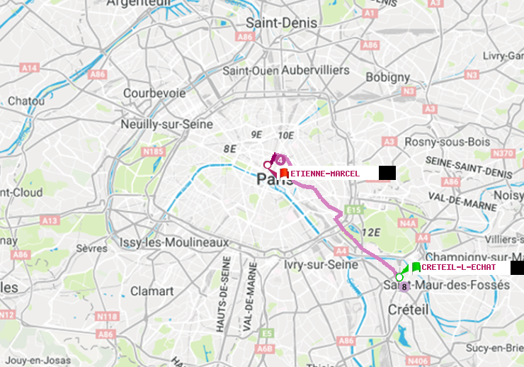 plan itinéraire ratp de Créteil-L