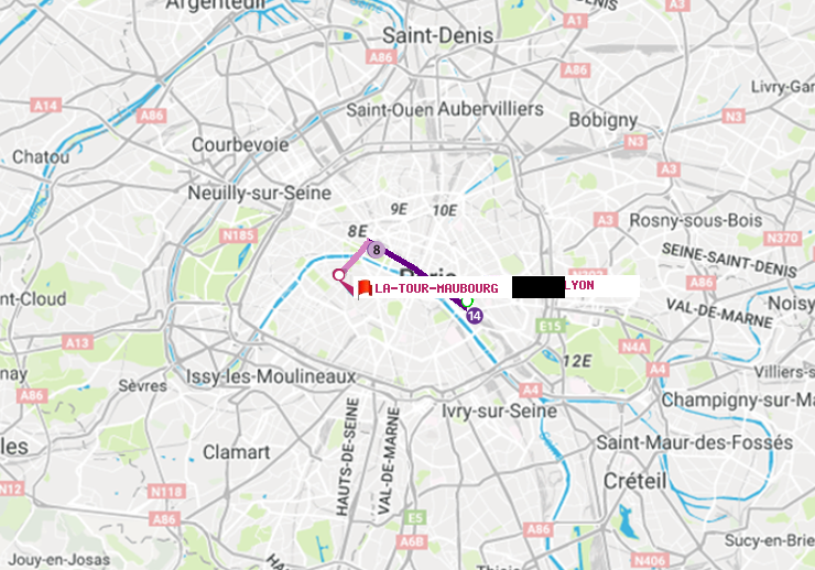 plan itinéraire ratp de Gare de Lyon à La Tour-Maubourg