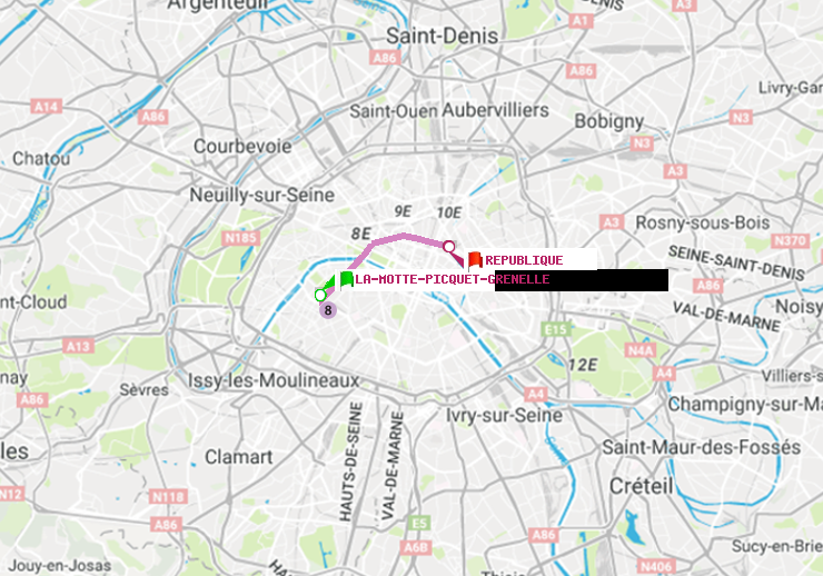 plan itinéraire ratp de La Motte-Picquet-Grenelle à République