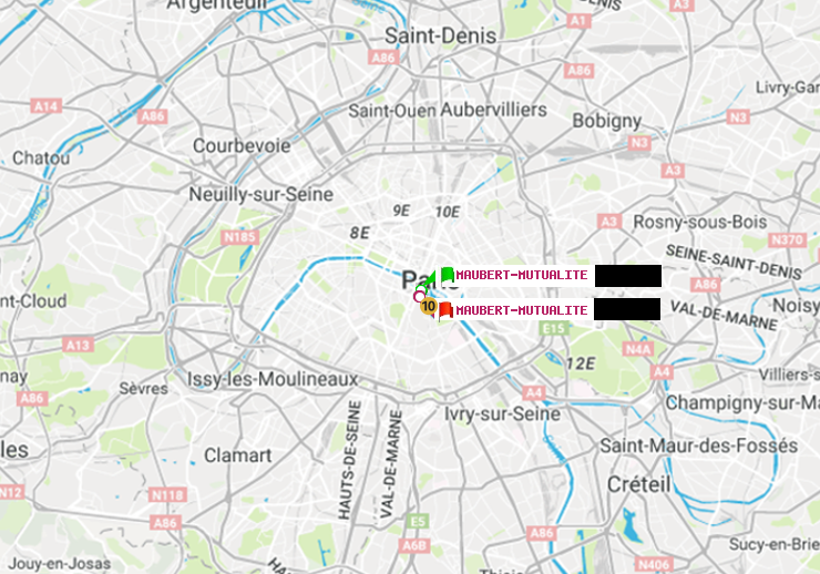 plan itinéraire ratp de Maubert-Mutualité à Maubert-Mutualité