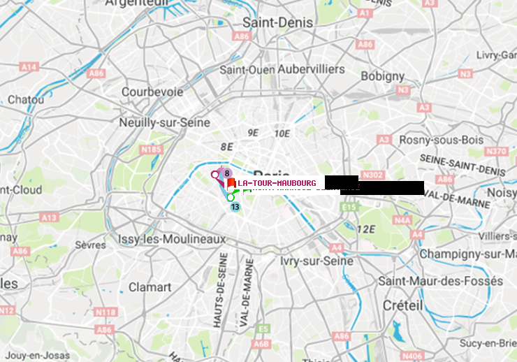 plan itinéraire ratp de Montparnasse-Bienvenue à La Tour-Maubourg