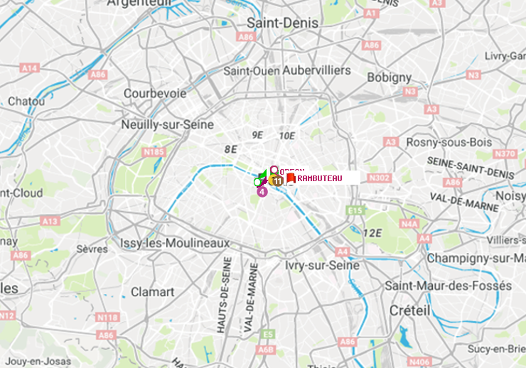 plan itinéraire ratp de Odéon à Rambuteau