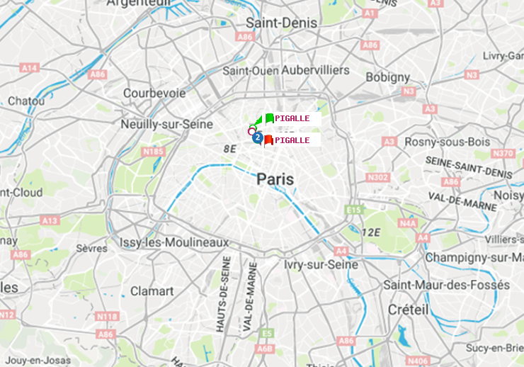 plan itinéraire ratp de Pigalle à Pigalle