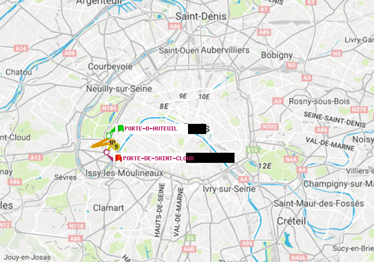 plan itinéraire ratp de Porte d