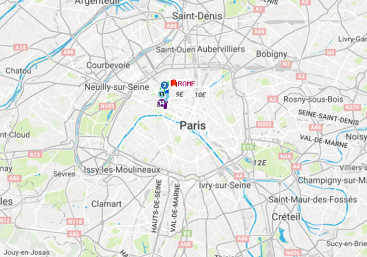 plan itinéraire ratp de Pyramides à Rome