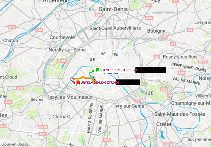 plan itinéraire ratp de Saint-Francois-Xavier à Javel-André-Citroen