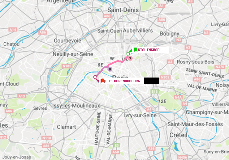 plan itinéraire ratp de Stalingrad à La Tour-Maubourg